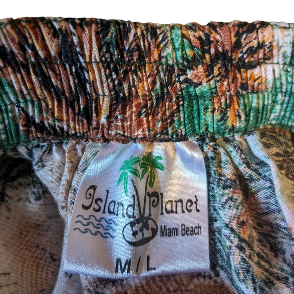 Island Planet elastic waist, Lightweight flowing Tropical Maxi Skirt Sz. M/L - Picture 6 of 13